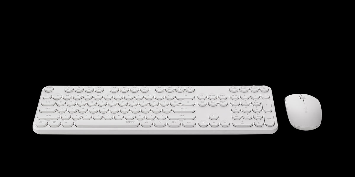 RAPOO X260S Wireless Optical Mouse & Keyboard Black - 2.4G Connection, 10M Range, Spill-Resistant, Retro Style Round Key Cap, 1000DPI - White By order RAPOO X260S Wireless Optical Mouse & Keyboard Black - 2.4G Connection, 10M Range, Spill-Resistant, Retro Style Round Key Cap, 1000DPI - White By order